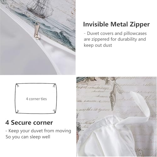 Housse de Couette Microfibre Douce 220x240 Rétro - 8