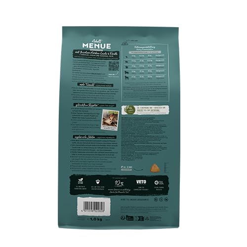 Bosch HPC MENUE Adult mit Nordsee-Lachs & Forelle getreidefrei| Hundetrockenfutter für ausgewachsene Hunde Aller Rassen | 1 x 1 kg