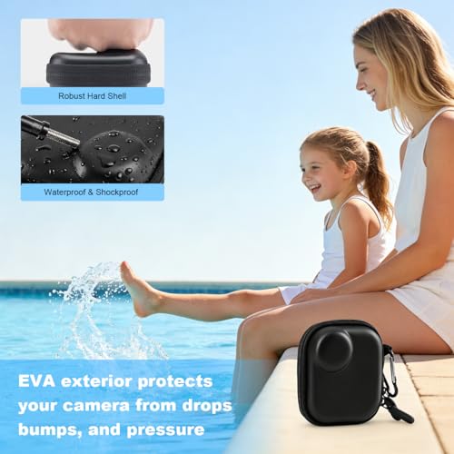 Image of ZORBES Portable Carrying Case Cover for DJI Osmo Nano Vlogging Camera, Action Camera Storage Case Bag Compact EVA Shockproof Waterproof Carrying Case with Soft Velvet Interior & Carabiner Clip