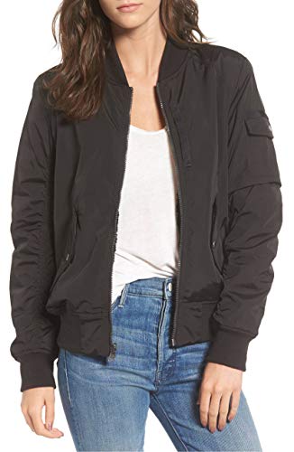 Marc New York by Andrew Marc Women's Nicole Fine Twill Nylon Reversible Jacket, Black, Medium