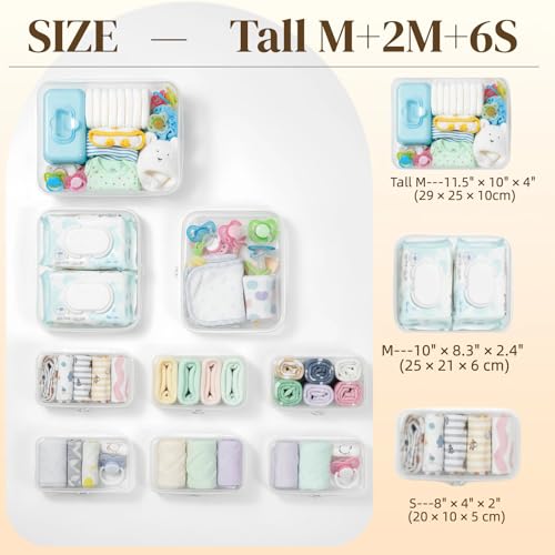 Zipper Pouches Nesting Set, Hard Shell Toiletry Bag (Tall M + 2M + 6S) - image 4