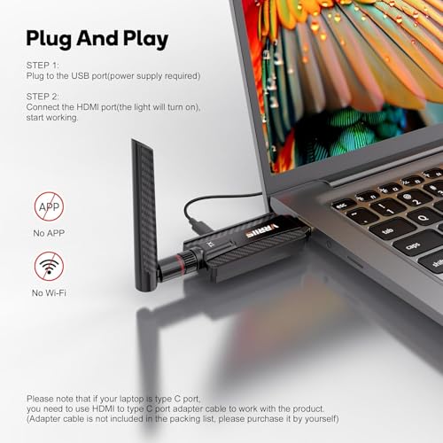 Image of ETZIN Wireless 200M HDMI Transmitter and Receiver, Plug and Play, 656FT Long Range 2.4G /5G 1080P HD Output Wireless HDMI Extender Kit for Streaming Video /Audio from Laptop, PC to HDTV. EPL-WL084