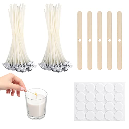 Kerzendochte, 100 Stück Kerzendochtes für Kerzen mit Dochthalter aus Holz 5 Runddocht Dochte Candle Wick 20 Kerzendocht Aufkleber Kerzendochte 15cm für die Kerzenherstellung Kerze DIY Cover