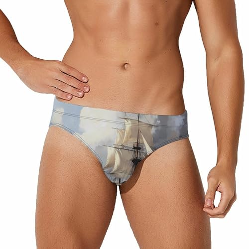 Dutch Ships Sailing Men's Swim Brief Sexy Bikini Swimwear Swimsuit Trunks Bathing Suits