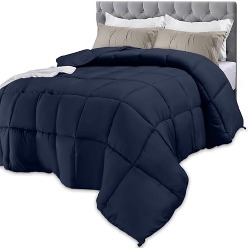 Utopia Bedding All Season 250 GSM Comforter - Plush Siliconized Fiberfill Comforter Twin - Box Stitched (Twin/Twin XL, Navy)