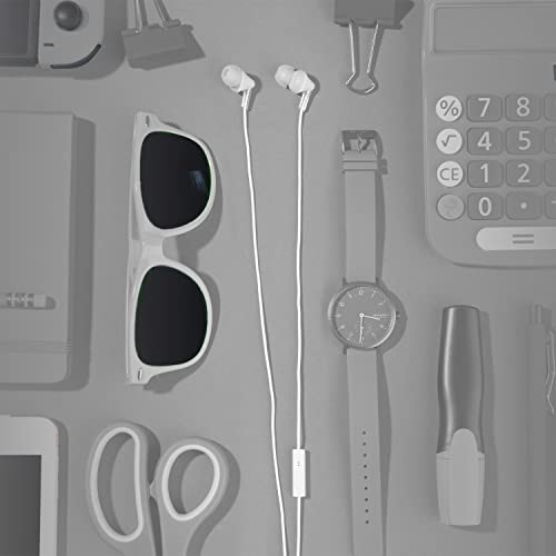 Image of Panasonic ErgoFit Earbud Headphones with Microphone and Call Controller Compatible with iPhone, Android and BlackBerry - RP-TCM125-W - in-Ear (White) (Pack of 10)