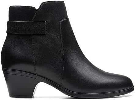 Clarks Women's Emily 2 Holly Ankle Boot, Black Leather, 6 | Image 1