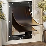 Petcoming XL Dog Door for Door, Never Rust Plastic Extra Large Doggy Door for Interior and Exterior Doors, X Large Pet Door with 2 Magnetic Flaps, Closing Panel, Dog Doors for Pets Up to 220LB