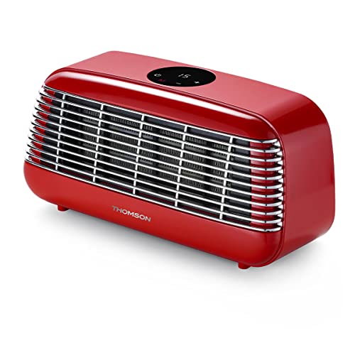 Thomson Fifty Chauffage numérique en céramique vintage 1500 W Rouge