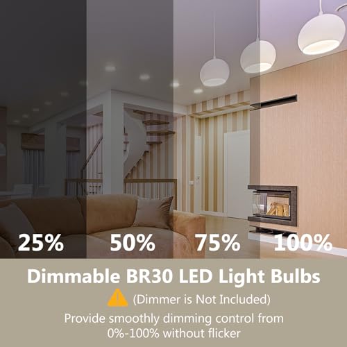 Image of DAYBETTER BR30 LED Light Bulbs Indoor Flood Light 65W Equivalent, Neutral White 4000K, 12Pack Dimmable Recessed Bulb for Bedroom Kitchen Living Areas, E26 Standard Base, 800 Lumens