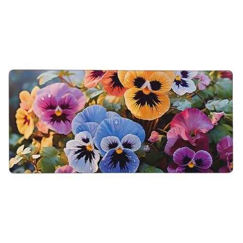 Grand tapis de souris de jeu 40x90 cm fleurs bureau ordinateur