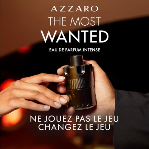 AZZARO The Most Wanted - Eau De Parfum Intense Homme - Fougère Ambré Boisé - Cardamome, Caramel Fondant & Bois Ambré - Tenue Longue Durée - Spray Vaporisateur
