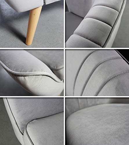 Sofa Luca 2-Sitzer - Velours Stoff, Couch 2-er, Couchgarnitur, Sofagarnitur, Polstersofa, Scandinavian Design Kollektion… – Bild 4