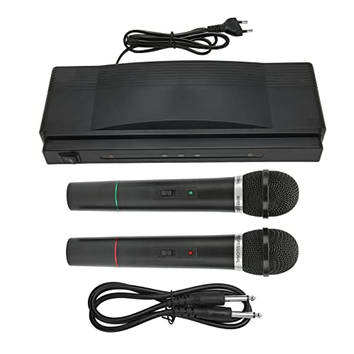 Sistema de Microfones Sem Fio, Sistema de Microfone de Mão Dinâmico Sem Fio UHF Recarregável Duplo C