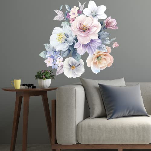 Vinilo decorativo floral Peony para pared tamaño 90x30 cm