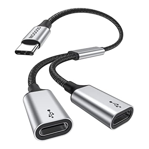 USB C to USB C Female Adapter USB Y Splitter Cable,USB C Male to 2USB-C Female Cord Converter,Dual Double USB C Port Hub USB C Split Adapter for Mac,Xbox One Series X/S,PS4,PS5,Laptop(NOT for monitor) Cover