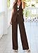 KIRUNDO Pant Suits for Women Dressy 2 Piece Sets Sleeveless Blazer Vest Wide Leg Matching Pantsuit Business Casual Outfits(Brown, Medium)