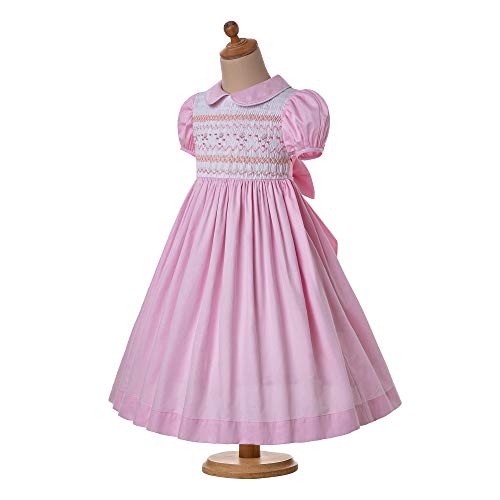 Pettigirl Girls Smocked Dress Puff Sleeve Hand Made Dresses2
