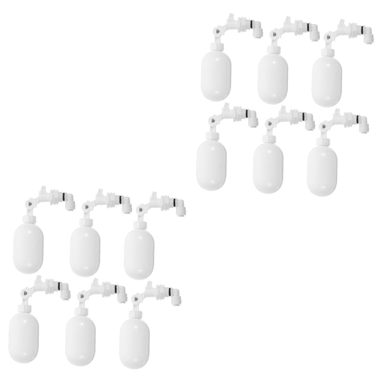 2 Set Valvola a galleggiante per depuratore d'acqua valvola di controllo automatico valvola a galleggiante del serbatoio gadget acquakit riempire le valvole dell'acqua pp bianca