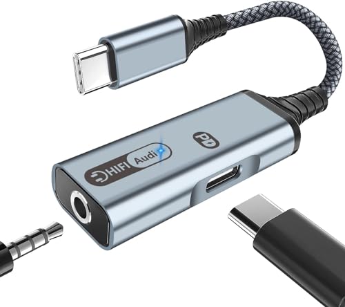 タイプC イヤホン 変換 アダプタPD 60W急速充電 Type C to 3.5mm イヤホン変換 ケーブル DAC搭載 32bit/384kHz Hi-Fi音質 充電 同時 音楽再生/音声通話/音量調節 対応 iPad Pro/Galaxy S22/S