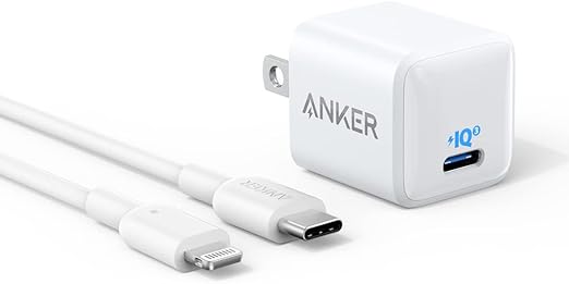 Anker USB C Charger Block 20W, 511 Charger ( Nano ), PIQ 3.0 Durable Compact Fast Charger with 6feet USB C to Lightning Cable (MFi Certified) for 14/14 Plus/14 Pro/14 Pro Max/13/iPad Pro and More