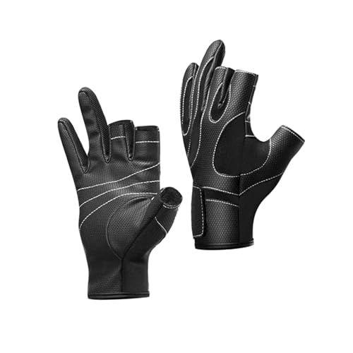 Gants de cyclisme à trois doigts dérapants pour sport de plein air et vtt noir