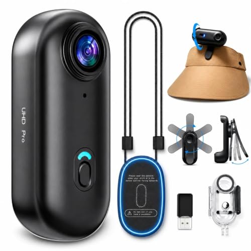 Image of JETO 4K Mini Body Camera 32GB, EIS Motorcycle POV Camera, 150 Wide Angle, WiFi App Live View, Magnetic Clip-On Action Cam, 100FT Waterproof Case