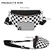Eslcorri Fashion Crossbody Bags for Women, Checkered Fanny Packs PU Leather Sling Purses Travel Belt Chest Bag for Sports Workout Running Casual - Black