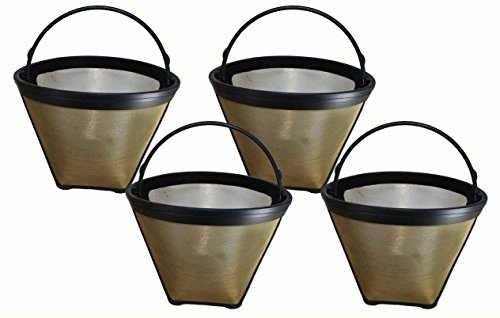 Crucial Coffee Cone Filter Replacement - Compatible With Cuisinart Gtf-4 Gtf4 Part # Dcc-1000Bk, Dtc-975Bkn, Dcc-750, Dcc-1100, Dcc-1200, Dcc-2200, Dcc-2600 Dcc-2650 Dcc-2750 Dcc-2800 (4 Pack) #TOP1