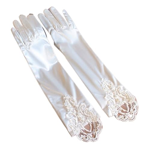 Gants de mariée en satin et dentelle mi-longs pour mariage