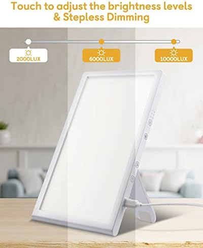 Rantizon SAD Light Therapy Lamp, 2022 Upgraded 10000 LUX Adjustable Brightness Colors with 3 Timer Setting Natural Sunlight Full UV-Free LED Spectrum Effective SAD Light Therapy Womens Gifts