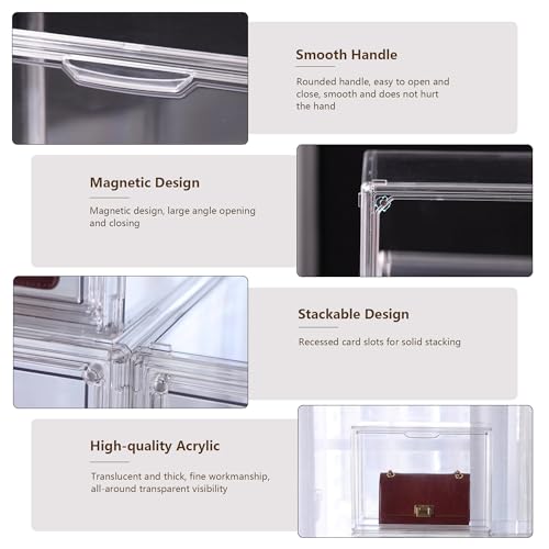ZLLZUU Purse Organizer for Closet, X-Large Acrylic Display Case 5 Pack - image 3