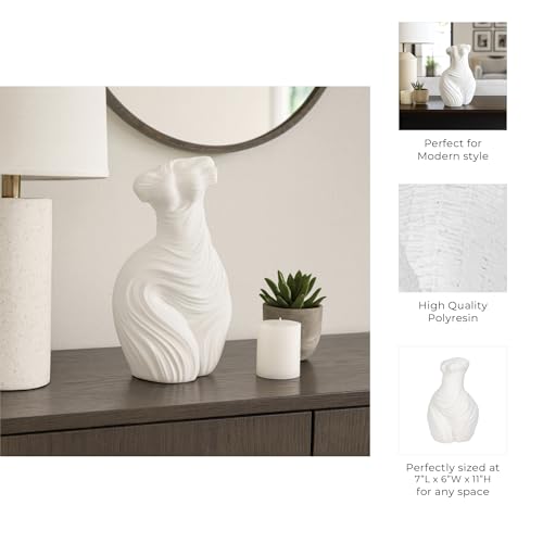Estatua Decorativa Busto Griego de Resina Blanca 11" miniatura 5