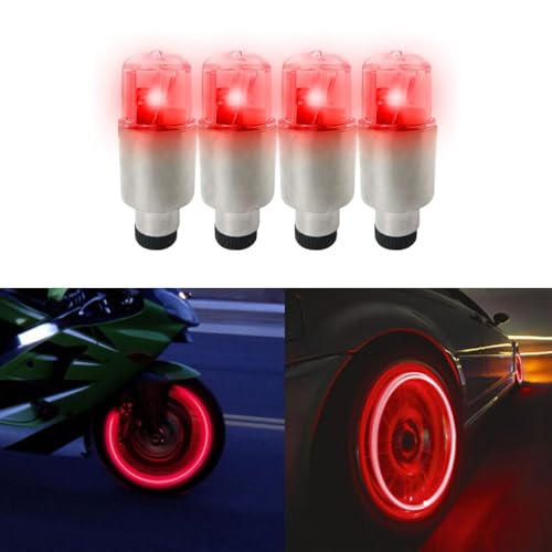 16 Pack 2025 New Wheel Lights Cap LED Tire Valves Cap Light Neon Light Waterproof Wheel Spoke Lights LED Tire Lamp for Motorcycle Bicycle Car Accessories(4X Colour, 4X Red, 4X Blue, 4xGreen)