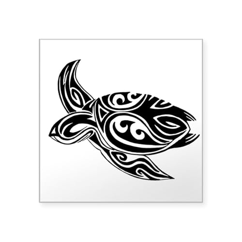 CafePress Tribal Turtle Sticker Square Bumper Sticker Car Decal