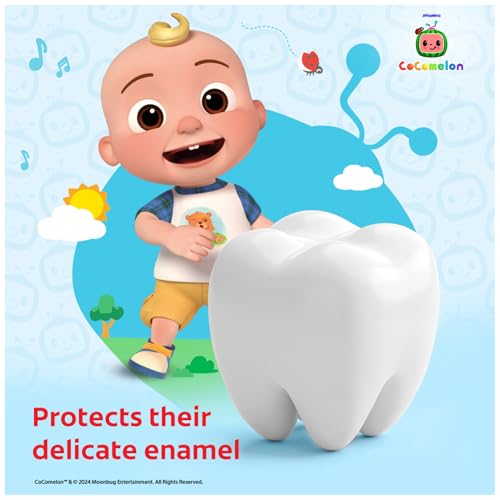 Image of Colgate Kids Cocomelon Toothpaste for 2-5 Years - 80gm, 50% Lesser Abrasive Tooth Paste Formula for Cavity Protection of Milk Teeth (Strawberry Flavour) (Pack of 2)