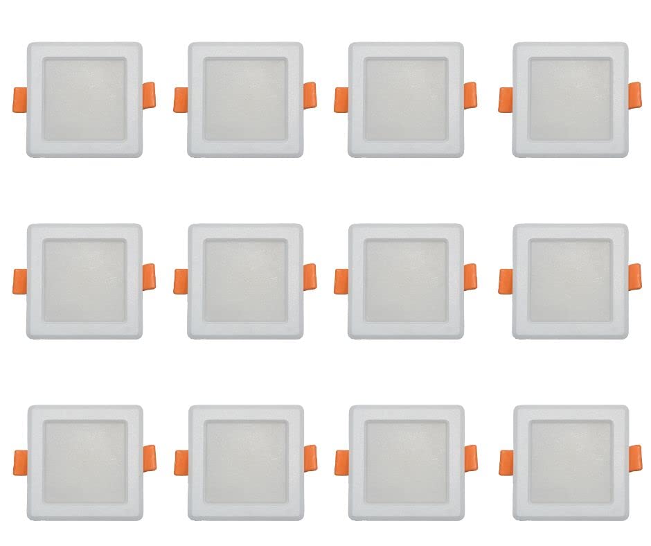 swift lite led light pack of – 12, 5 watts – square panel light - nw (p12 - nw - 5w spl)