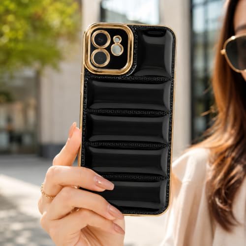 Image of TELETEL for Apple iPhone 12 Premium Shiny Soft Silicon Designer Back Cover Case for for Apple iPhone 12 (Black)