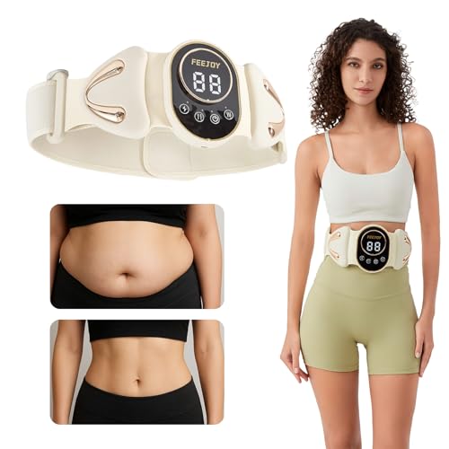 Waist Trainer for Women with Heat & Microcurrent – 4-in-1 Belly Sculpting Massager for Lower Belly Fat, Postpartum Recovery, Period Cramps – Body Shaper Tummy Control, Workout & Waist Training Beige