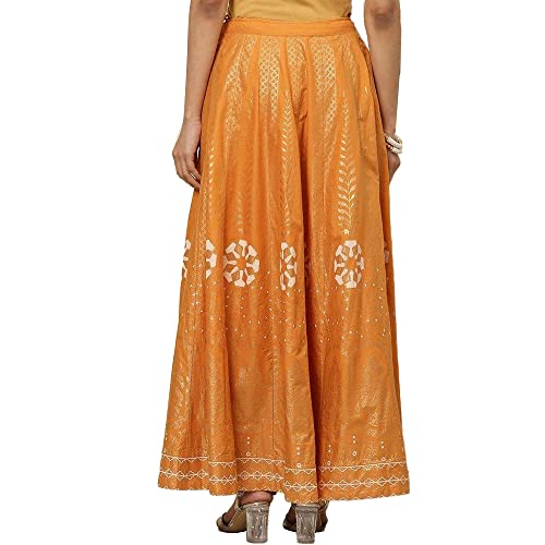 Image of BIBA Women Cotton Flared Skirt