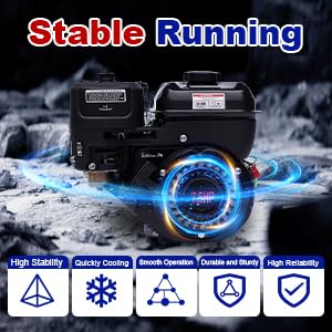 210cc Go Kart Engine 7.5 Hp 4 Stroke Petrol Engine with Single Cylinder Air Cooling System Recoil/Hand-Pull Gasoline Engine Gasoline Engine 3600 RPM - Image 5