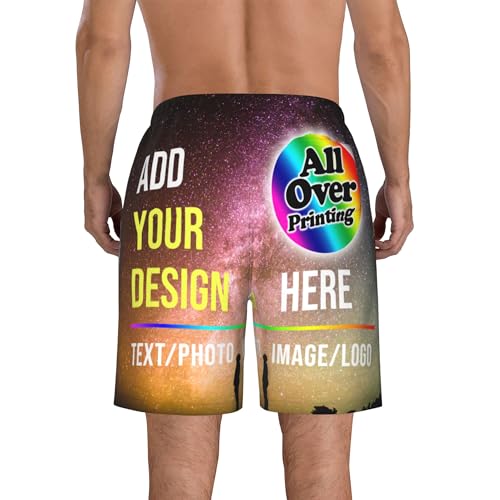 Custom Men's Swim Trunks Personalized Design Your Own Text Image Logo Photo Beach Shorts with Quick Dry Summer Holiday3