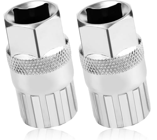 Yuiturt 2Pcs Cassette Removal Tool, Carbon Steel Bicycle Freewheel Remover for with Shimano, Sunrace, Sram & DNP, Heavy Duty Freewheel Removal Tool, Steel Bike Bottom Bracket Removal Tool (Sliver))