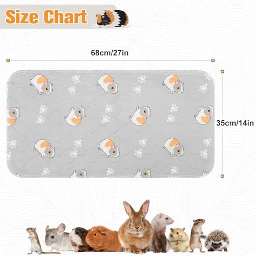 Scenereal Guinea Pig Cage Liner 2 Packs with Cleaning Brush - Fast Water Absorption Reusable Washable Pee Pads, Soft and Comfortable Mat for Small Animals Chinchillas Rabbits Hamster Bunny - Image 2