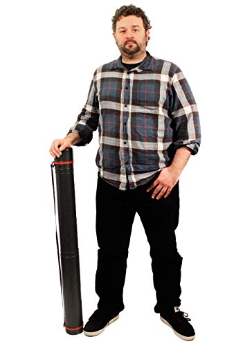 Image of VViViD Extra Large Black Plastic Telescoping Transit Poster & Document Storage Tube w /Adjustable Nylon Carrying Strap (Large (25 inch x 4 inch))