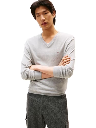 Pull col V en coton léger Tommy Hilfiger pour homme idéal au bureau