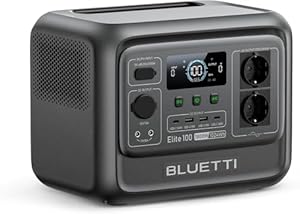BLUETTI Elite 100 V2 (2025 Neu) Tragbare Power Station, 1024Wh LFP Batterie Backup mit 2 1800W AC Ausgängen (3600W Surge), 35% Kompakter, Solar Generator für Camping, Stromausfälle und Off-grid