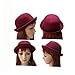 BESTYASH Women's Roll-up Brim Wool Dome Hat for Fall and Winter Fashionable Lady Bowler Wine Red Soft and Breathable Material for Daily Wear
