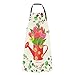 beAutiful Flores en un regalo de delantales para mujer para mujer camarera hermosa f Rights in A riego Puede corbata ajustable con bolsillos para adultos % 0 culpos de fútbol culpables mujeres delant