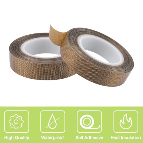 Image of Curtain Glide Tape, 2 Rolls Self-Adhesive Teflon Fabric Tape, Noise & Friction Reduction Slide Tapes for Curtain Ring, Wood Drawer (Brown)